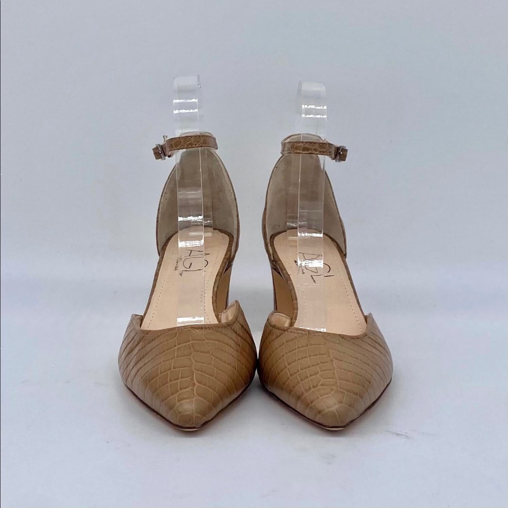 AGL D'orsay Ankle Strap Pump in Tan Croc - Picture 10 of 12